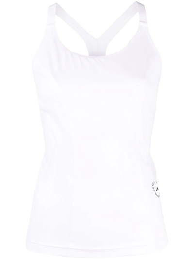 Adidas By Stella Mccartney Truepurpose Recycled Fibre-blend Tank Top In Bianco