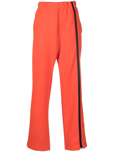 Adidas By Stella Mccartney Logo-print Zip-up Track Trousers In Orange
