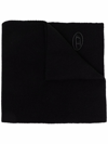 Diesel K-coder Ribbed Wool-blend Scarf In Black