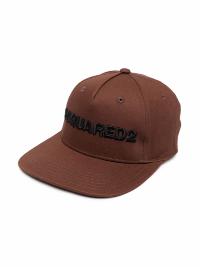 Dsquared2 Kids' Logo-embroidered Cap In Brown
