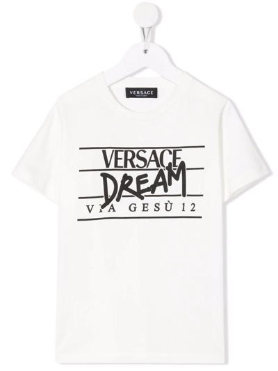 Versace Babies' Teen Dream-print Short-sleeve T-shirt In White