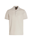 Brioni Logo Embroidery Cotton Piqué Polo Shirt In Серовато-белый