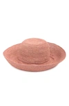 Helen Kaminski 'provence 12' Packable Raffia Hat In Dusty Salmon