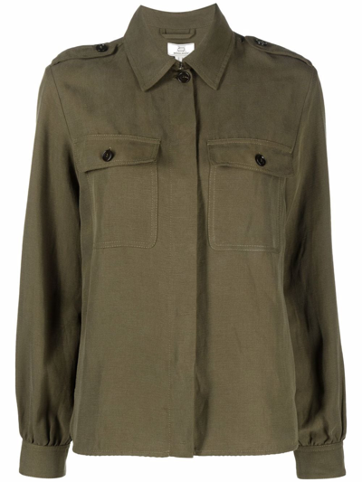 Woolrich Fitted Button-up Shirt In Green