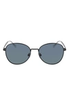 Cole Haan 56mm Polarized Round Sunglasses In Black