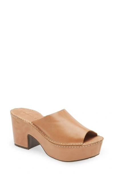 Chocolat Blu Glorey Platform Sandal In Camel Leather