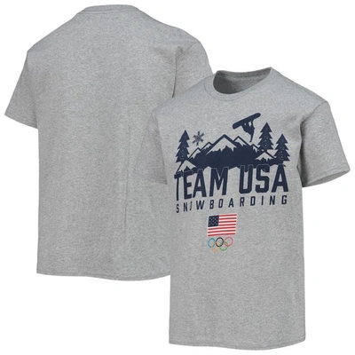 Outerstuff Kids' Youth Heathered Grey Team Usa Winter Skyline Long Sleeve T-shirt In Heather Grey