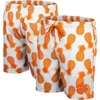 Colosseum Men's  White, Orange Clemson Tigers Pineapple Swim Shorts In White