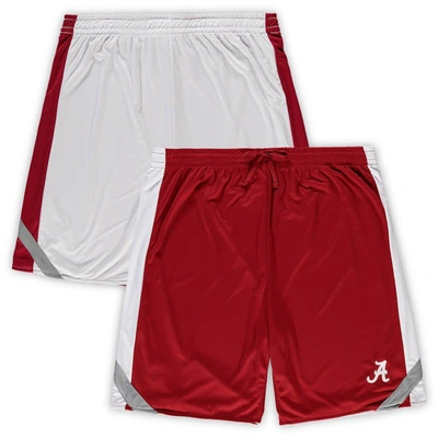 Colosseum Men's  Crimson, White Big And Tall Alabama Crimson Tide Team Reversible Shorts In Crimson/white