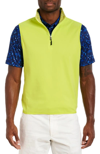 Robert Graham Offshore Knit Quarter Zip Vest In Lime