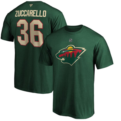 Fanatics Men's Mats Zuccarello Green Minnesota Wild Authentic Stack Name And Number Team T-shirt