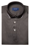 Eton Contemporary Fit Filo Di Scozia Short Sleeve Polo In Medium Gray