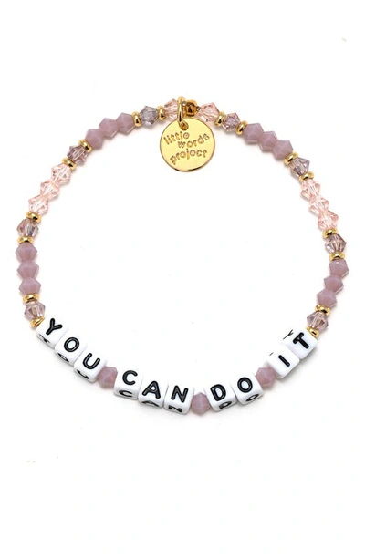 Little Words Project You Can Do It Beaded Stretch Bracelet In Lilacism