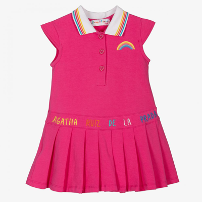 Agatha Ruiz De La Prada Babies'  Girls Pink Cotton Tennis Dress