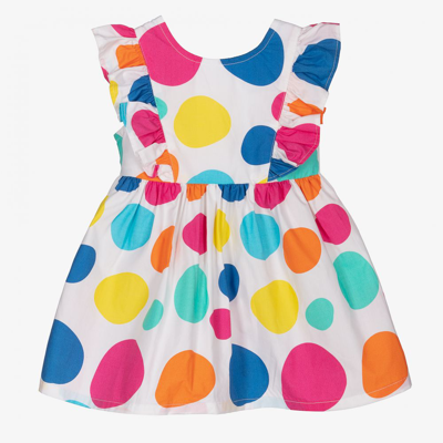 Agatha Ruiz De La Prada Babies'  Girls White Polka Dot Dress