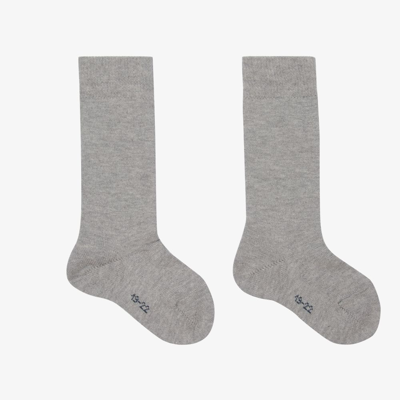 Falke Grey Cotton Long Socks
