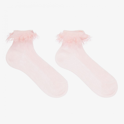 La Perla Babies' Girls Pink Cotton Socks