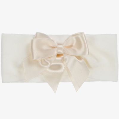 La Perla Babies' Girls Ivory Bow Headband