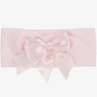 La Perla Babies' Girls Pale Pink Bow Headband