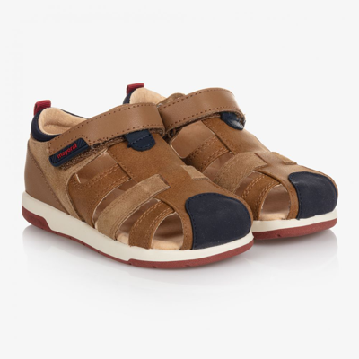 Mayoral Babies' Boys Brown Leather Sandals