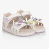 MAYORAL GIRLS WHITE LEATHER SANDALS