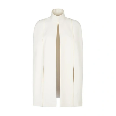 Fendi Wool And Silk-blend Cape In Blanc ModeSens