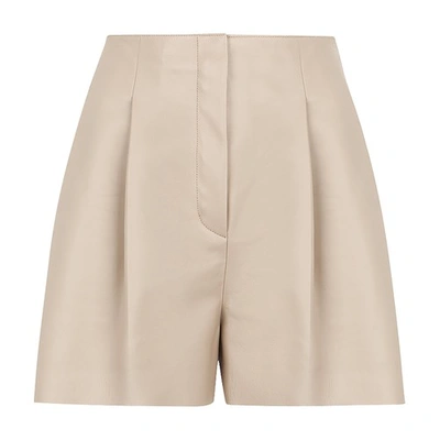 Fendi High-waisted A-line Shorts In Beige