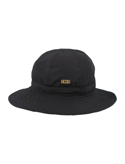 Gcds Logo-plaque Drawstring Bucket Hat In Black