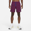Nike Dri-fit Flex Stride Pocket 2-in-1 Running Shorts In Sangria,black