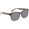 GUCCI GUCCI GREY RECTANGULAR UNISEX SUNGLASSES GG0417SK 001 56