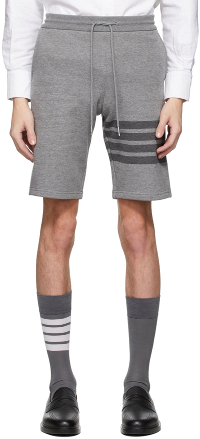 Thom Browne Grey Loopback 4-bar Classic Sweat Shorts In 035 Med Grey