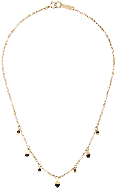 Isabel Marant Gold New Leaves Choker In 01bk Black