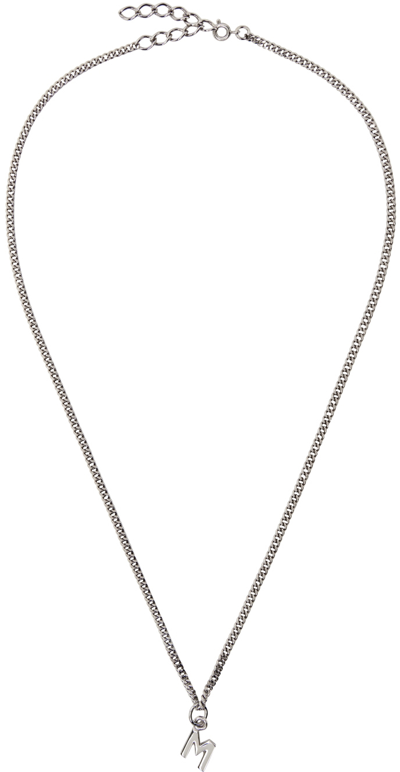Msgm Silver Curb Chain Collana Necklace In 90 Silver