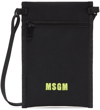 MSGM BLACK CANVAS MESSENGER BAG