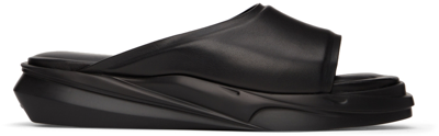 Alyx Mono Leather Slide Sandals In Black