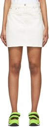 Msgm White Contrast Logo Miniskirt In 01 White