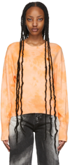 Kenzo Orange Tie-dye Tiger Crest Sweater In 35 Peach