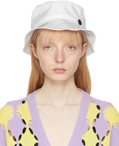 Maison Michel White Jason Bucket Hat