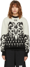 Vtmnts Beige & Black Barcode Slavic Sweater In Black