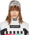 Vtmnts White Barcode Monogram Beanie In White
