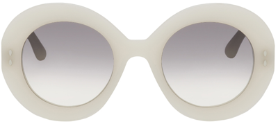 Isabel Marant White Round Sunglasses In 0szj Ivory