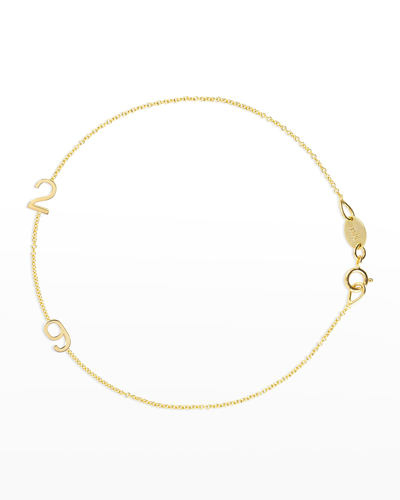Maya Brenner Designs Mini 2-number Bracelet, Yellow Gold