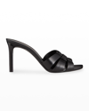 Saint Laurent Tribute Embossed Croc Mules In Black