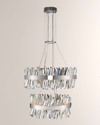 Allegri Crystal By Kalco Lighting Glacier 25 + 32" 2 Tier Led Round Pendant