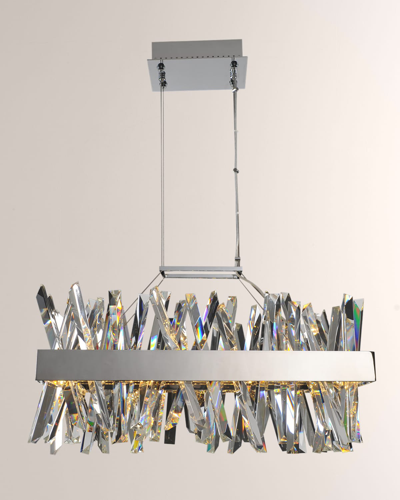 Allegri Crystal By Kalco Lighting Glacier 26" Led Rectangular Island Light