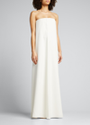The Row Pau Strapless Silk Crepe De Chine Gown In Off White