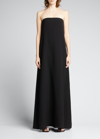 The Row Pau Strapless Silk-cady Gown In Black