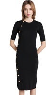 Altuzarra Topaz Button-detailed Ribbed-knit Midi Dress In Black