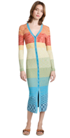 Staud Shoko Rainbow Compact-rib Sweater Dress In Rainbow Multi