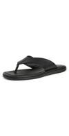 Vince Dean Leather Flat Thong Sandals In Black